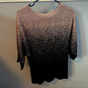 Tan and black ombré studio work sweater with sparkles